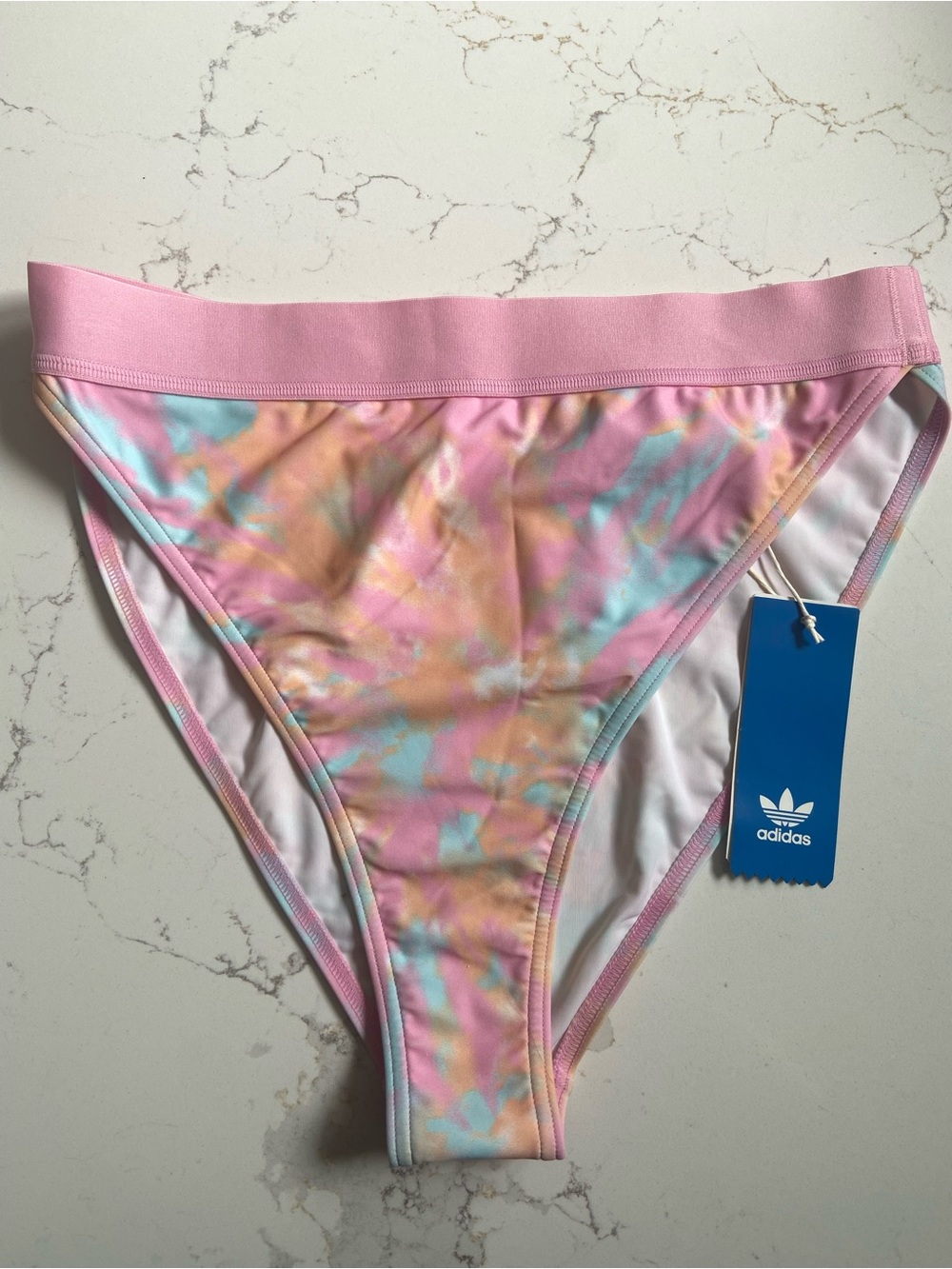 adidas Pastel Pink Tie-Dye High Cut Bikini Bottoms